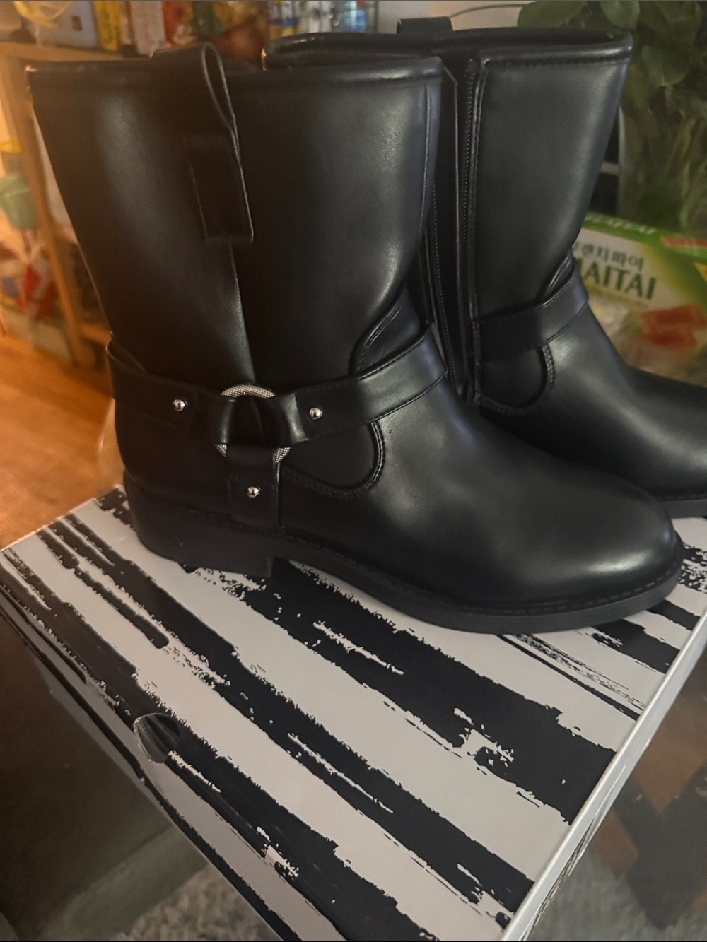 Dolce Vita Black Harness Ankle Boots